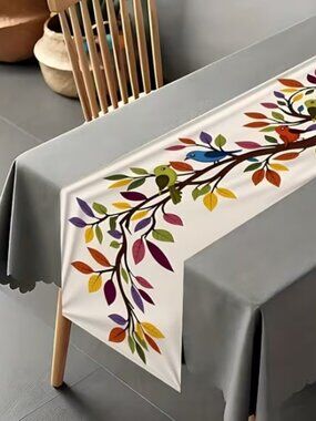 Last One! NEW Tree and Birds Nature Table Runner 13 x 72